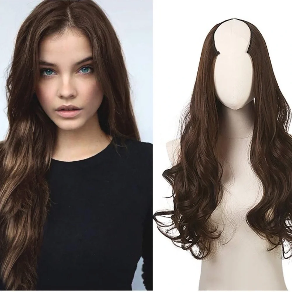 ✨24” #8 MEDIUM ASH BROWN BODY WAVE FULLHEAD CLIPIN